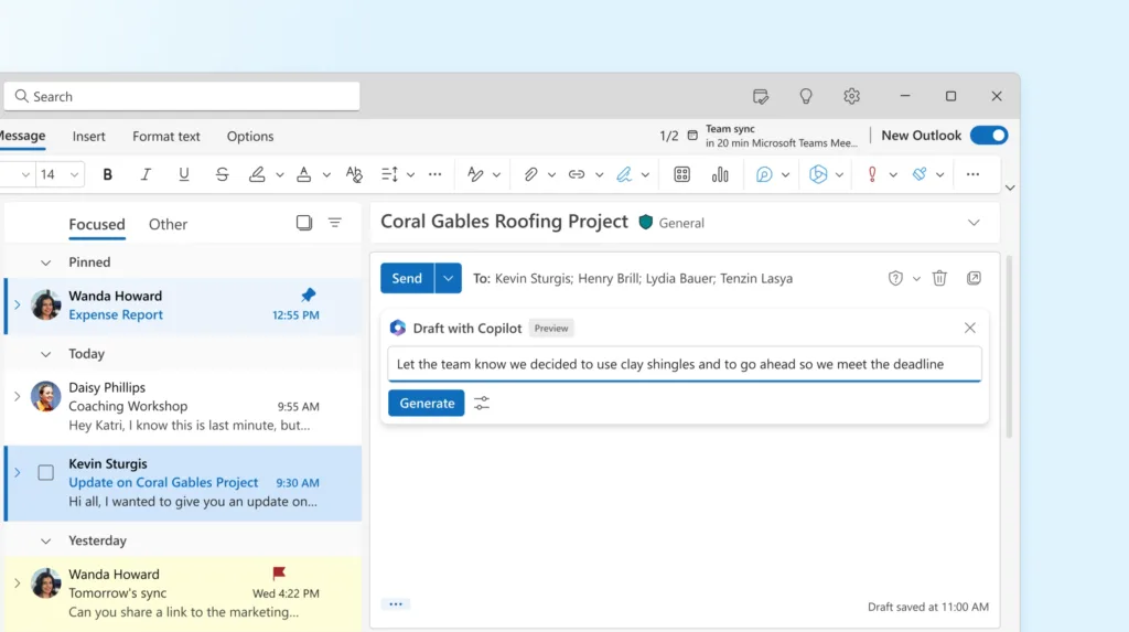 Outlook Generate AI tool Copilot can help you write emails faster and easier with the power of artificial intelligence. 